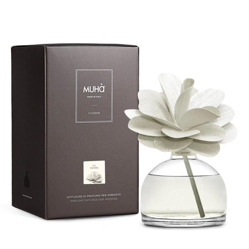 Muhà Rosa Diffusore Ambiente Fiore “Iris Cipriato” – Eleganza Floreale Artigianale E Design Made‑In‑Italy – -200 Ml - Immagine 3