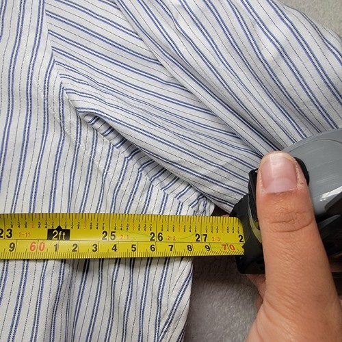 Polo Ralph Lauren Yarmouth Men's 17-32/33 Pin Point Oxford Blue Striped Button - Picture 8 of 17