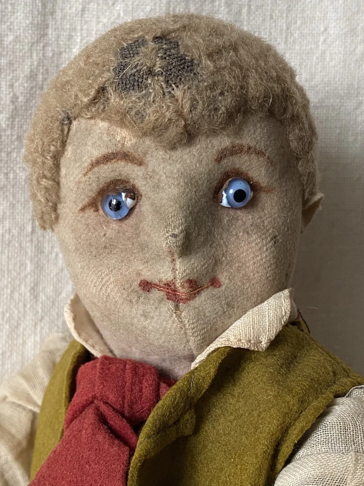 Antique Harwin felt boy doll in original clothing - 34cm/13.5in - teddy/bear - Image 2 of 4