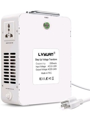 LVYUAN 2000W Step-Up/ Down Converter Transformer Portable 110/120V To 220/240V