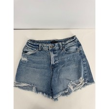 Sincerely Jules Womens High Waisted Distressed Denim Shorts Light Wash Sz 5/27