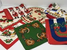 Vtg Lot Ulster Weavers Christmas Tea Towels 100% Irish Linens Table Runner