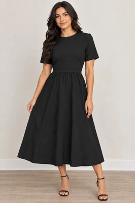 Christian Dior D Uniforme Black Midi Dress A-line Size 2