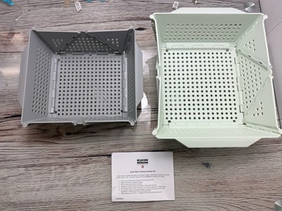 Kuhn Rikon 2 Piece Folding Colander Baskets White/Gray K65360 QVC