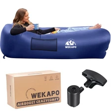 Inflatable Couch with Pump - Easiest Setup, Crazy Comfy & Ultralight - Blow u...