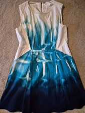 Elie Tahari Women's Blue Ombre Watercolor Dress - US Size 14