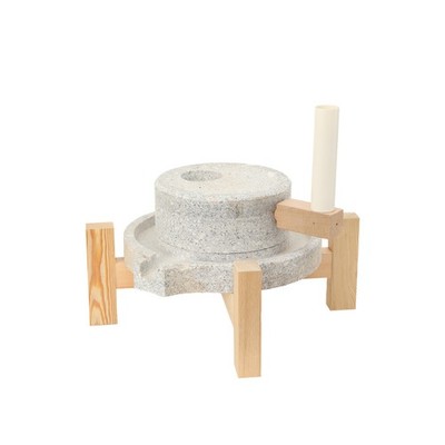 Handgefertigte Steinmühle für Getreide Bohnen und Gerste mit Holzrahmen Sojamilc