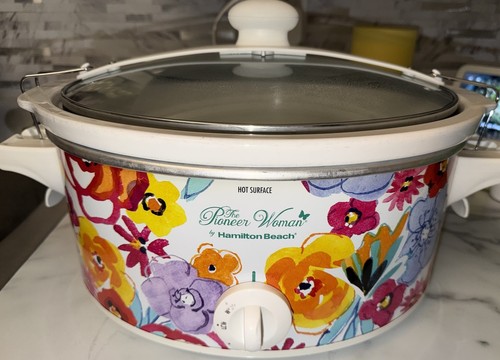 6 Quart The Pioneer Woman Portable Slow Cooker Melody Breezy Blossom Crock Pot