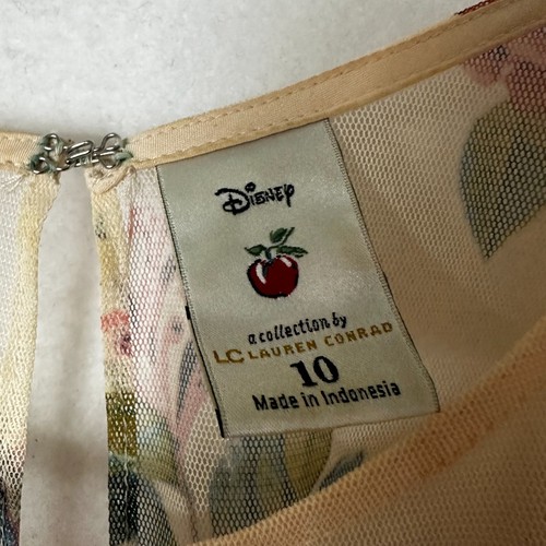 Abito floreale Disney collezione Biancaneve Lauren Conrad taglia 10 rete con cintura - Foto 4 di 8