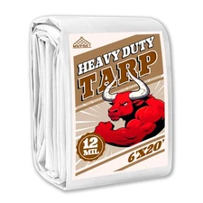 Tarp 6x20 ft Heavy Duty 12mil 100% Waterproof High Durability Multipurpose,Uv...