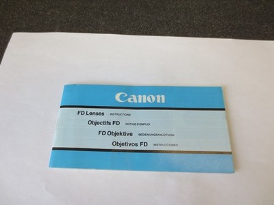 Canon FD Lenses Instruction Bedienungsanleitung DEUTSCH / Englisch usw.