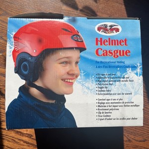 Flexible Flyer Kids Snow Sledding Ski Helmet Red Small Youth Ages 6+ CPSC New
