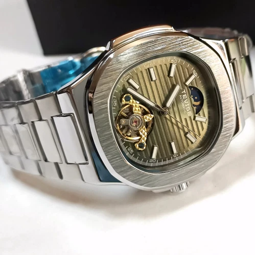 42MM TEVISE Automatic Tourbillon Men's Watch Waterproof Stainless Luminous NEW