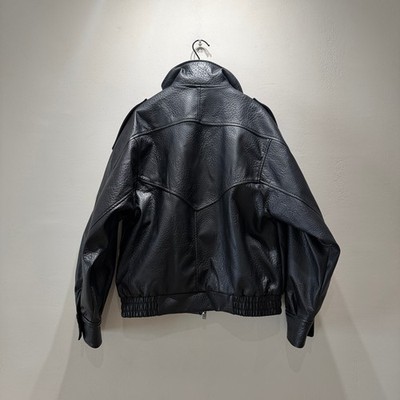 ZARA WMS Faux Leather Jacket Black Brown High Neck Zip Up Front
