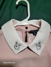 Victoria Beckham for Target XS Pink Long Sleeve Mini Dress White Collar Bunny