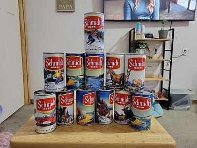 Schmidt Beer Cans, 12 cans. All Empty. Some Have Very Minor Scratches.  See Pics