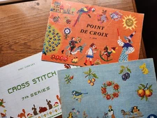 3 DMC cross stitch books series 7 and 9, Scandinavian Cross Stitch, MANY designs