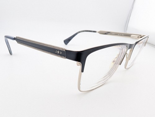 John Varvatos Eyeglasses, Frames Only, VJVC009, 54-17-145, Metal, Navy/Silver - Picture 7 of 20