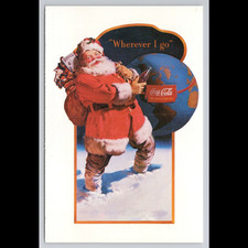Vintage Coca-Cola Santa Postcard 1991 Unposted Beverage Holiday Scenic View