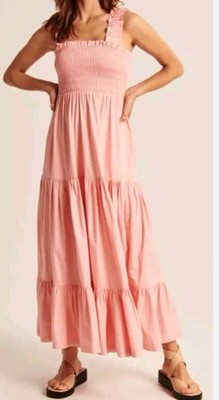 knee length dresses for ladies Abercrombie & Fitch Yellow Gingham Smocked Bodice Dress- Size XL (sold –  The Saved Collection main image 1