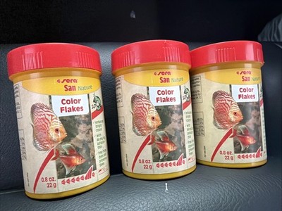 3 Bottles Sera Brand San Nature Color Flakes .8 Oz