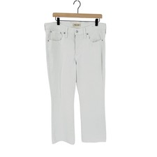 Madewell Mid-Rise Kick Out Jeans White 30 Flare Denim Stretch Crisp Clean Girl