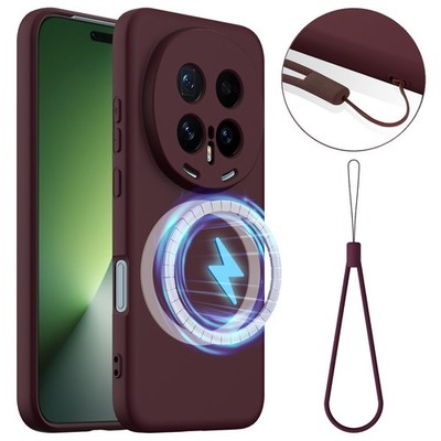 For Honor Magic8 Pro 5G, Skin Touch Feel Liquid Silicone Magnetic Cover Case