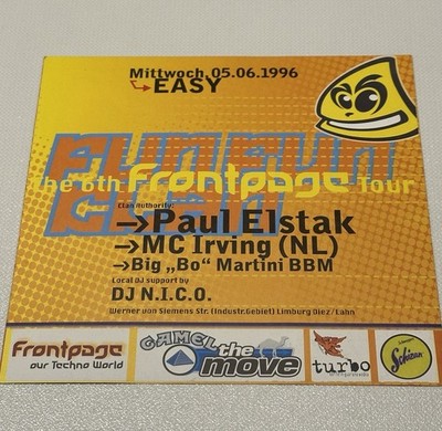 Frontpage Tour 1996 Easy Dietz Flyer Rave Techno