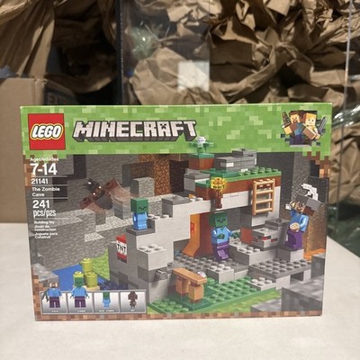 LEGO Minecraft 21141 The Zombie Cave 241pcs Set Ages 7-14 Steve Zombie Box