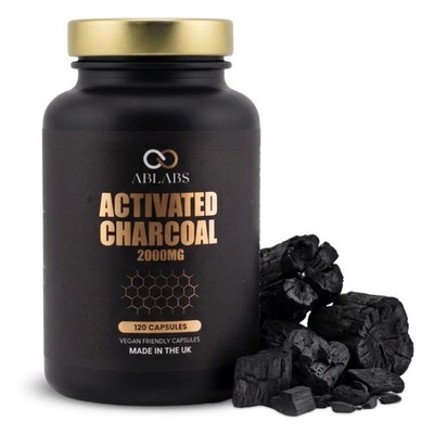 Aktivkohle 2000mg   Vegane Kapseln   Multipackungsgrößen   Made in UK Ablabs