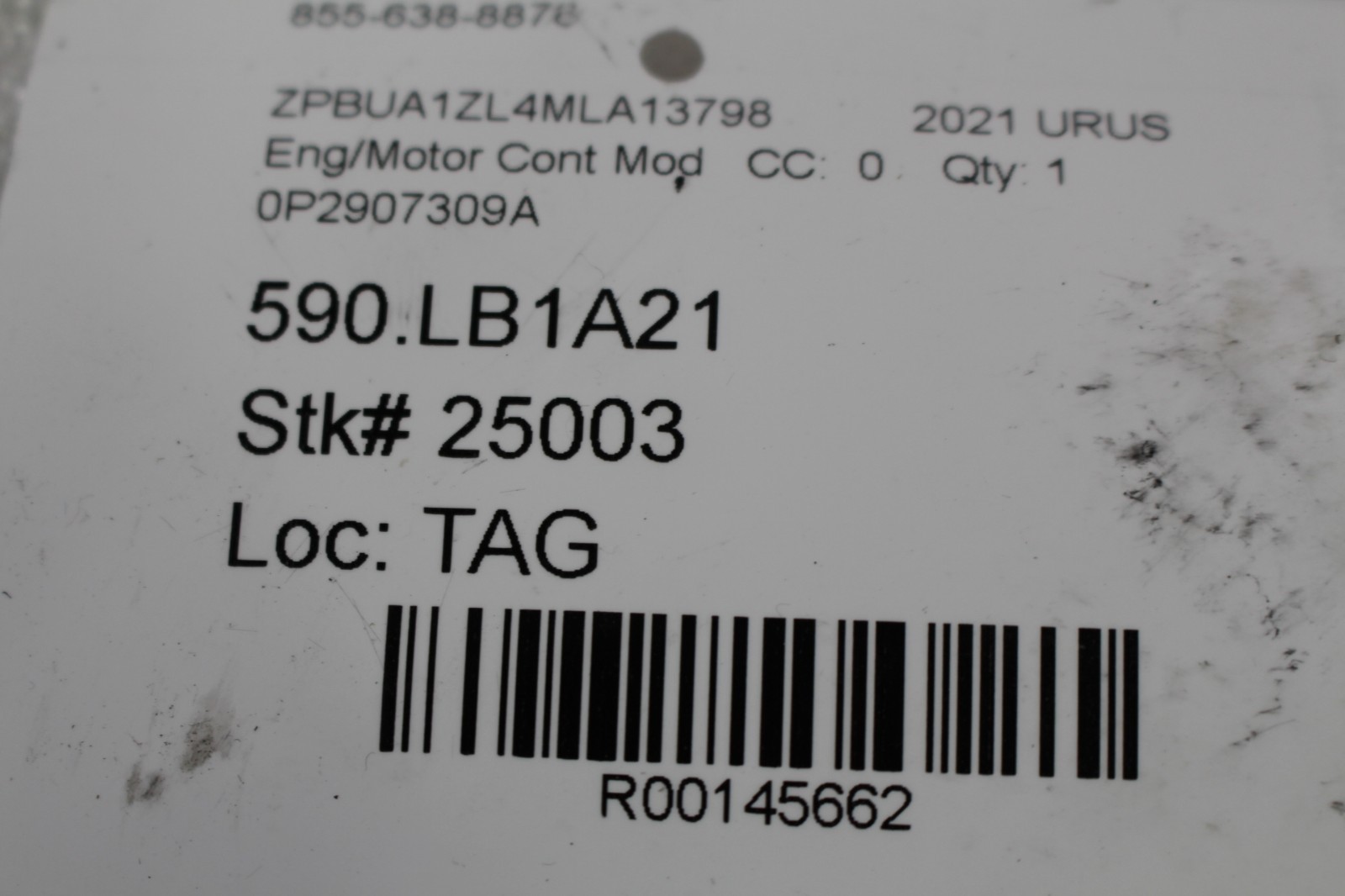 Lamborghini Urus, Engine Control Module, Used, P/N 0P2907309A