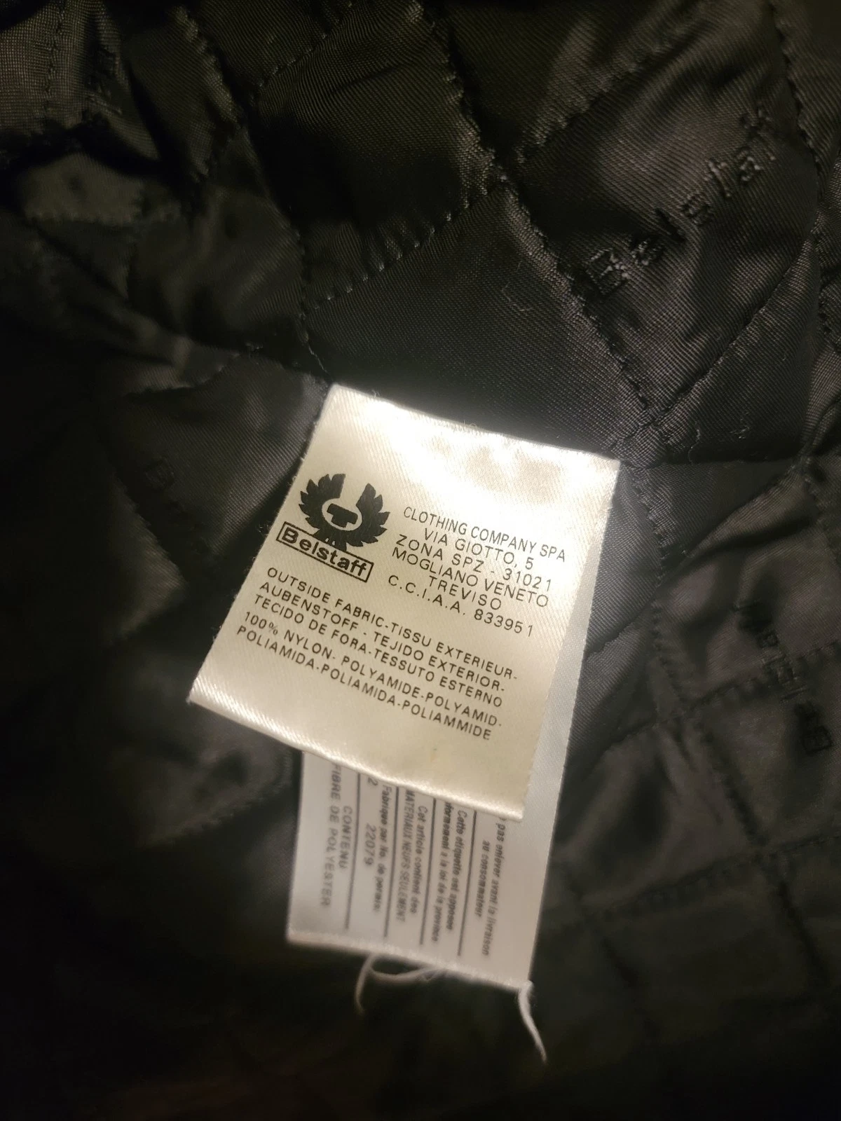 Mens Black Belstaff Black Label Nylon Motorcycle Jacket Leather Trim image 8