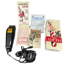 Vintage Wahl Clip-Pet Small Animal Clipper Model 9160 w/ Box Manual Receipt 1971