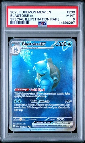 Pokemon Blastoise ex 151 MEW EN Special Illustration Rare #200 PSA 9 Mint
