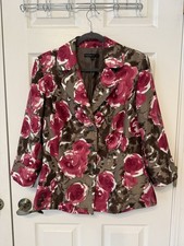 Size 14 Preston & York Floral Statement Blazer Three-quarter Sleeves