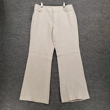 Banana Republic Pants Womens 12 Beige Martin Fit Boot Cut Mid Rise Linen Trouser