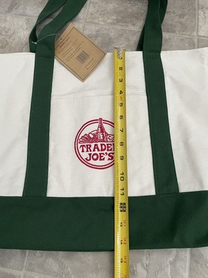 Trader Joe s Canvas Tote Shopping Bag Large Green