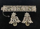 STUNNING VINTAGE LARGE RHINESTONE BRACELET & EARRINGS SET - EISENBERG ? GLAMOUR  — photo 1