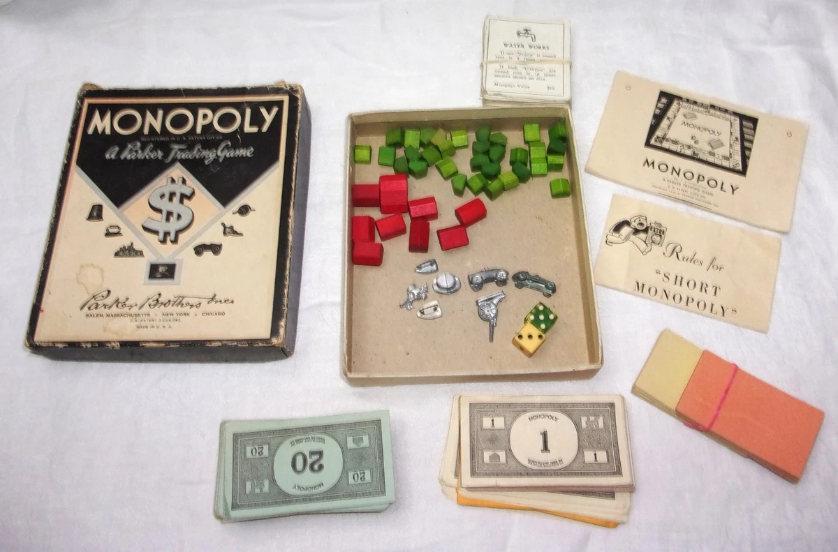 Parker Brothers Monopoly 1936 Year Vintage Manufacture Board