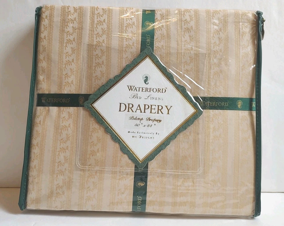 Waterford Grafton 1 Drape Panel Pole Top Drapery Ivory Floral Curtain 50 x 84 " - Image 3 of 4