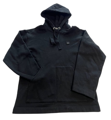 Acne Studios Florida Face Oversize Popover Hoody in Black