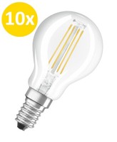10Er-Pack Osram Retrofit E14 Led Lampe 4W P40 Filament Klar Neutralweiss Wie 40W