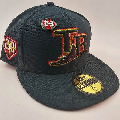 Tampa Bay Devil Rays Hat Club Watermelon Green Red UV New Era 59Fifty Size 7 1/2