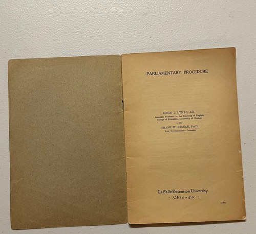 Parliamentary Procedure: Lecture Series Law Pamphlet Government 1930 - Picture 4 of 14