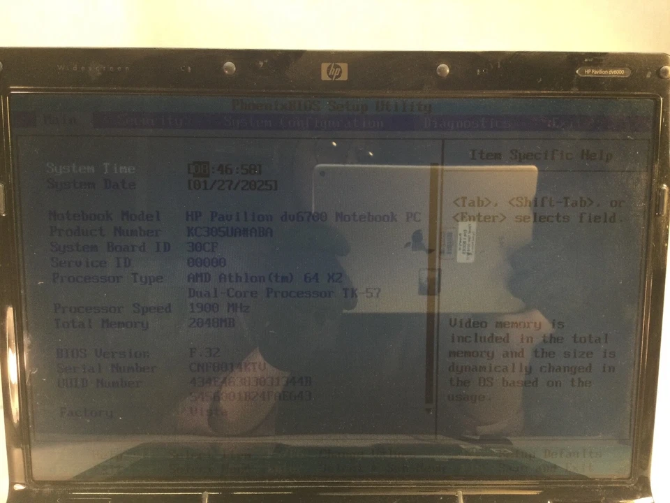 HP Pavilion dv6700 15" Laptop AMD Athlon 64 X2  -BOOTS/BROKEN SATA- MZ - Image 2 of 4