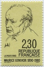 TIMBRE FRANCE NEUF 1990 "Maurice Genevoix (1890-1980)" Y&T 2671