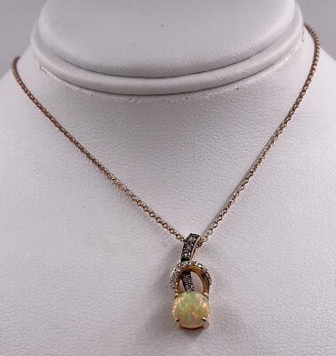 LEVIAN 14K ROSE GOLD VANILLA CHOCOLATE DIAMOND OPAL 18