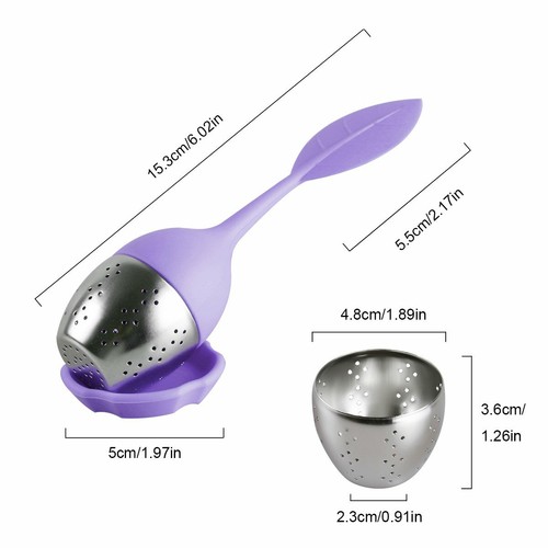 Silikon Blatt Teeei Edelstahl Teesieb Kräuter Gewürz Filter Diffusor - Bild 7 von 35