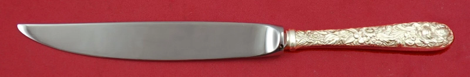 Repousse by Kirk Sterling Silver Steak Knife Not Serrated Custom 8"