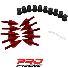 Motorcycle Windscreen Windshield SPIKE Bolt Kit Wind Screen Bolts Screws RED
